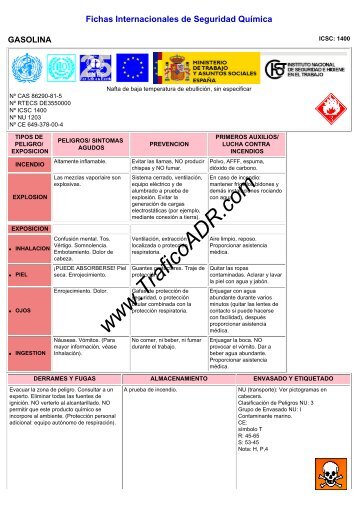 Fichas Internacionales de Seguridad Química - TraficoADR