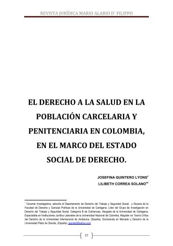 El Derecho a la Salud en la Población Carcelaria y - Universidad de ...