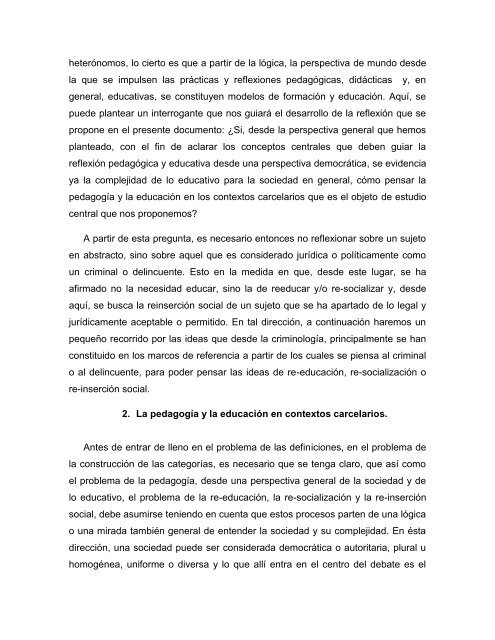 Sobre el significado de la pedagogía en contextos de encierro - Inicio