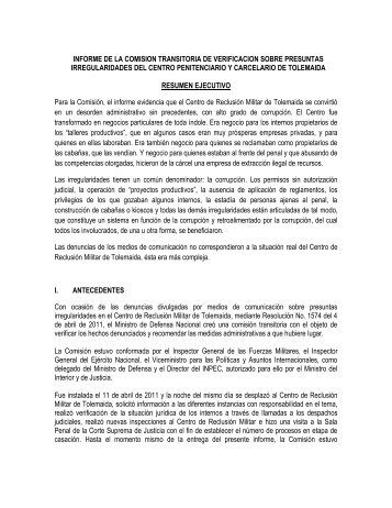 informe de la comision transitoria de verificacion ... - El Espectador