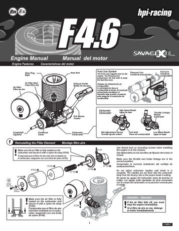 Engine Manual Manual del motor - HPI Racing