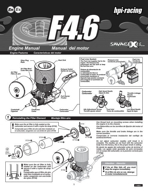 Engine Manual Manual del motor - HPI Racing