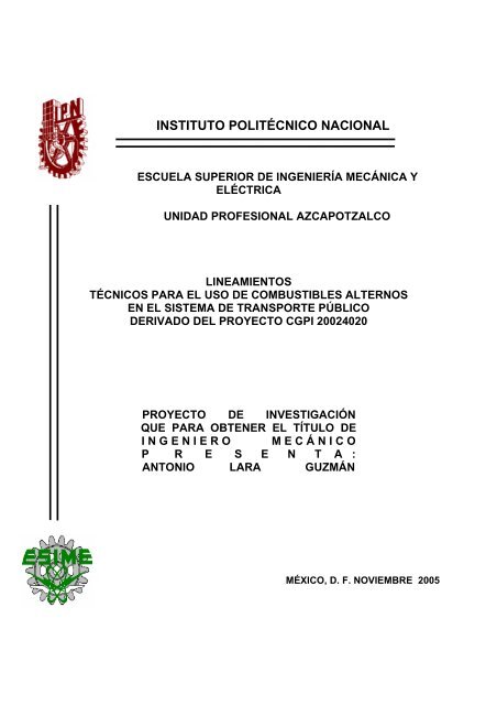 LINEAMIENTOS TECNICOS PARA EL USO DE COMBUSTIBLES ...