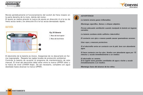 Energy Tuning 110 | Manual de Usuario PDF - Corven Motos
