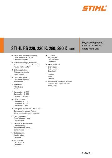 STIHL FS 220, 220 K, 280, 280 K (4119) - rmmaquinas.com