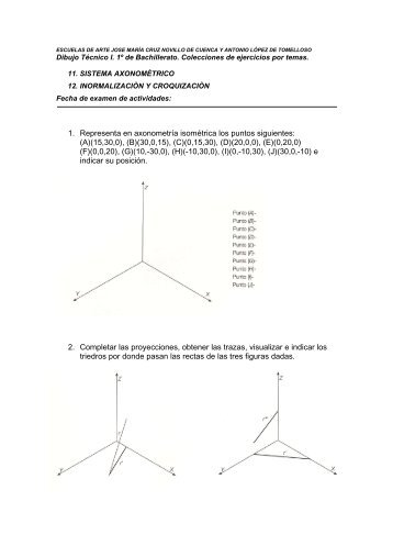 1. Representa en axonometría isométrica los puntos ... - Telefonica.net