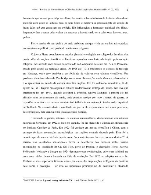 a obra científica e as bases axiomáticas da visão cósmica de pierre ...