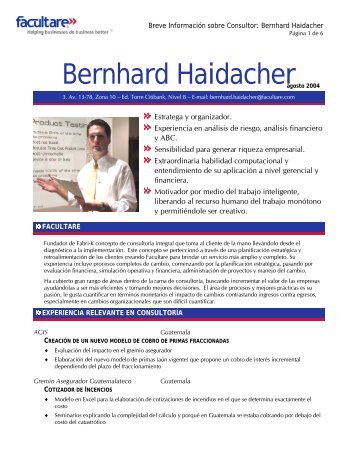 Bernhard Haidacher - Facultare