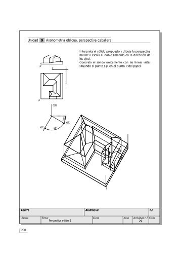 Unidad Axonometría oblicua, perspectiva caballera - Web IES Los ...