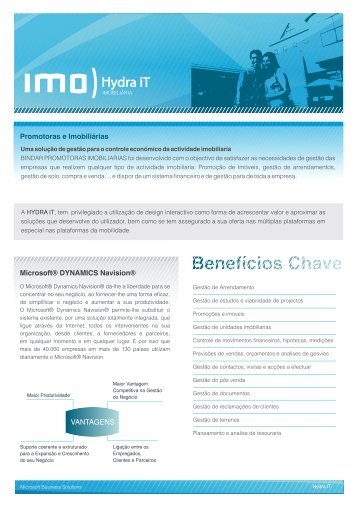 Faça download da brochura Imobiliária - Hydra iT