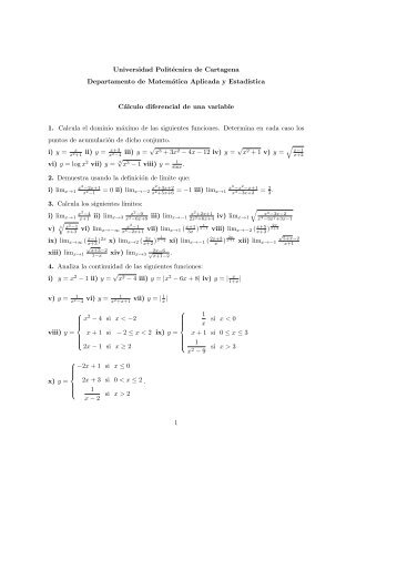 Cálculo diferencial de una variable. - Universidad Politécnica de ...