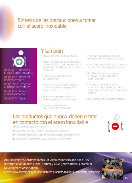 Consejos de limpieza del acero inoxidable en la hostelería - Aperam