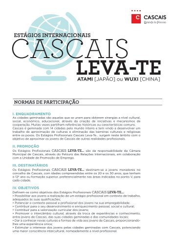 ESTÁGIOS INTERNACIONAIS - Câmara Municipal de Cascais