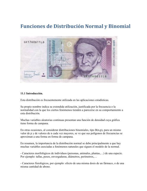 Funciones de Distribucion Normal y Binomial