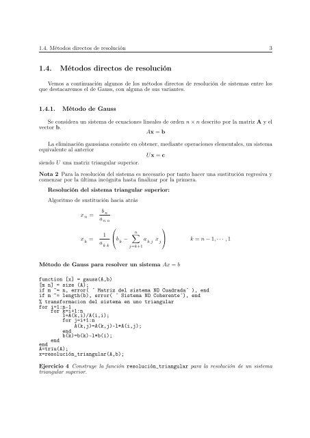 Resolución de sistemas de ecuaciones - OCW