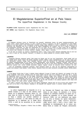 El Magdaleniense Superior/Final en el País Vasco - Aranzadi