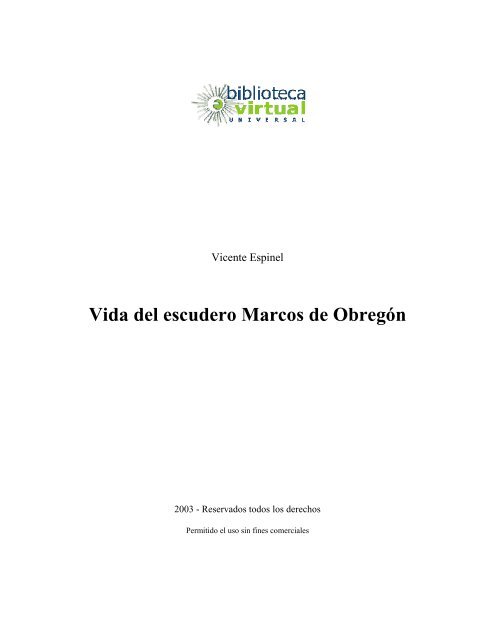 Vida del escudero Marcos de Obregón - Biblioteca Virtual Universal