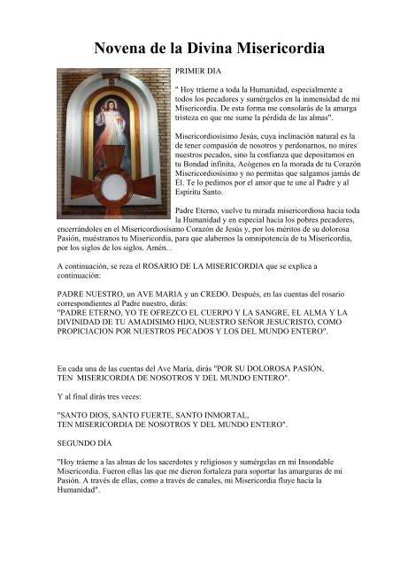Novena de la Divina Misericordia - María del Rosario de San Nicolás