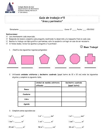 Matemática Área y Perímetro.pdf - Colegio Monte de Asís