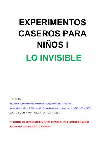 experimentos caseros para niños i lo invisible - MejoramosCono