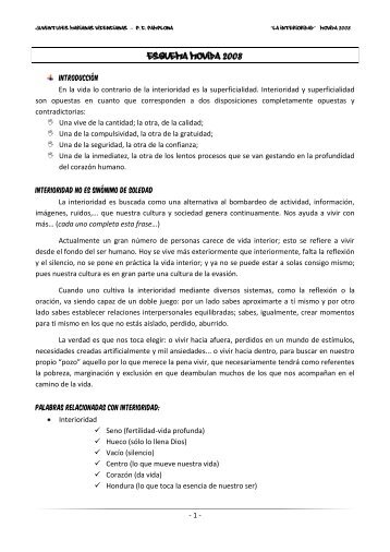 Interioridad - Página web Juventudes Marianas Vicencianas