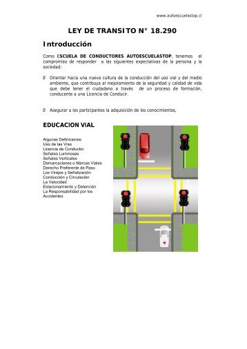 LEY DE TRANSITO N° 18.290 Introducción - Autoescuela Stop