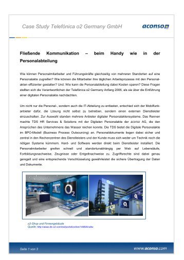 Case Study Telefónica o2 Germany GmbH - aconso AG