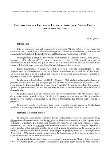 EXCLUSION ESCOLAR E IDENTIDAD DE JOVENES EN ... - Univates