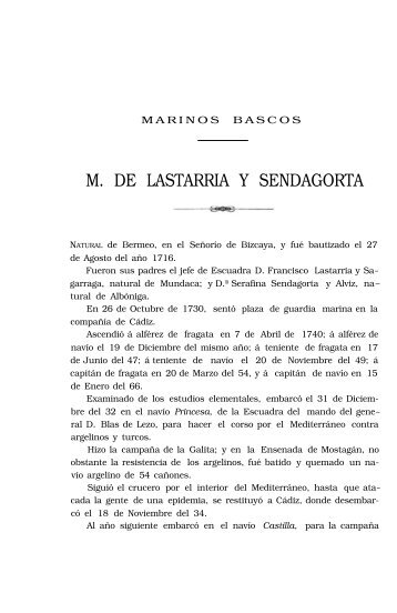 M. DE LASTARRIA Y SENDAGORTA