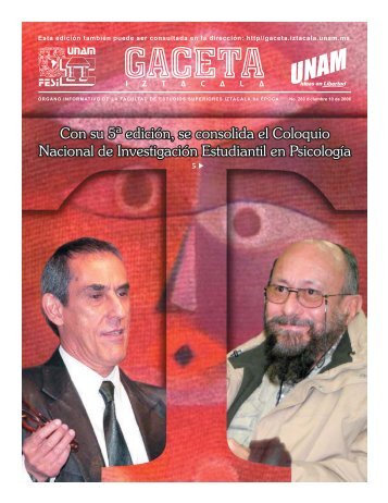 Número 289 diciembre 10 de 2006 - Gaceta Iztacala - UNAM