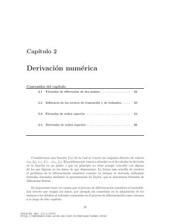 Derivación numérica - mmc