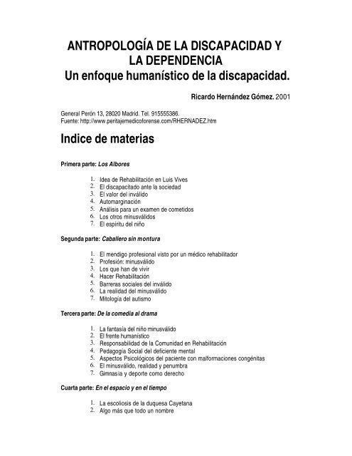 ANTROPOLOGÍA DE LA DISCAPACIDAD Y LA ... - IIN