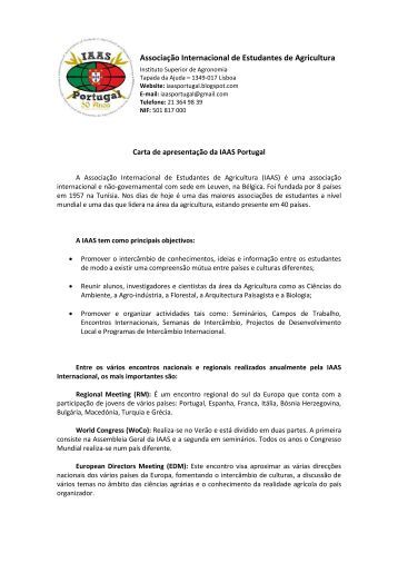 Cartas de apresentacao