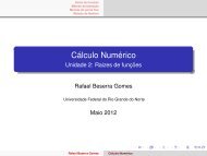 Cálculo Numérico - Unidade 2: Raizes de funções - DCA ...