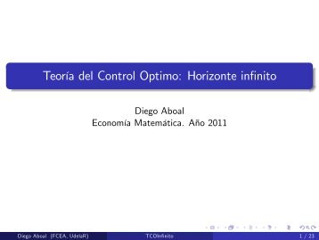 Teor_a del Control Optimo: Horizonte infinito - Cinve