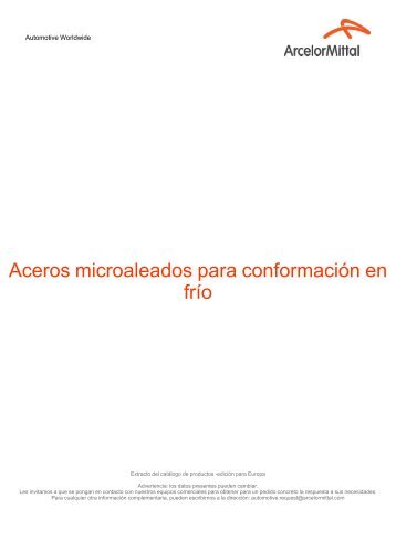 Aceros microaleados para conformación en frío - ArcelorMittal