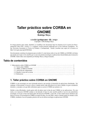 1. Taller práctico sobre CORBA en GNOME