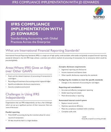 IFRS COMPLIANCE IMPLEMENTATION WITH JD EDWARDS - Wipro