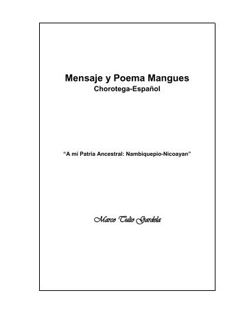 Mensaje y Poema Mangues Chorotega-Español - Guanacastequidad
