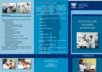 FACULTATEA DE INGINERIE ALIMENTARĂ