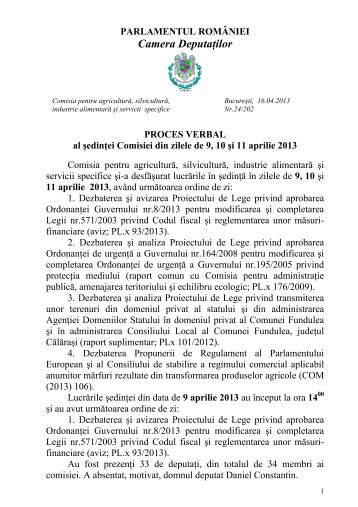 Comisia pentru agricultură, silvicultură, industrie alimentară şi ...