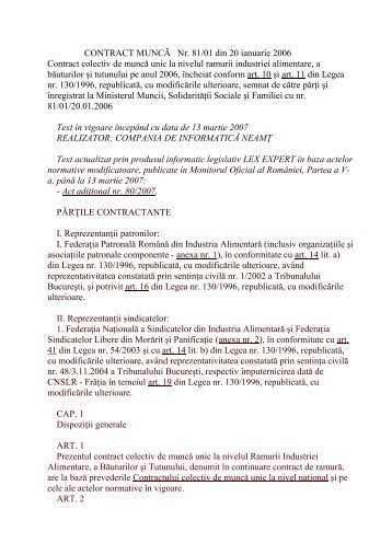 CCM 81-2006 si AA 272 la Ramura - Ministerul Muncii, Familiei şi ...