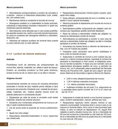 Studiul riscurilor profesionale in industria alimentara si a bauturilor ...