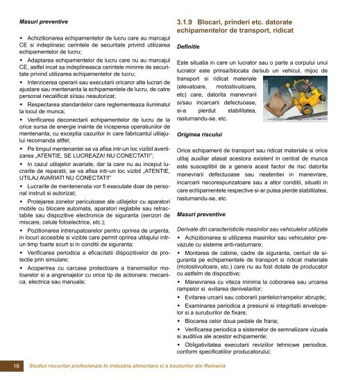 Studiul riscurilor profesionale in industria alimentara si a bauturilor ...