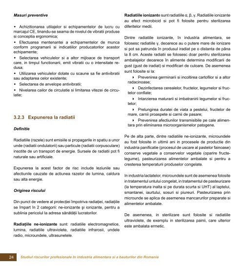 Studiul riscurilor profesionale in industria alimentara si a bauturilor ...