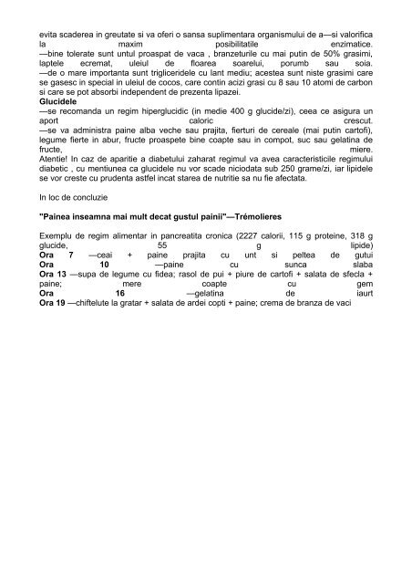 indicatii de regim alimentar in bolile pancreatice - gastrotm.ro