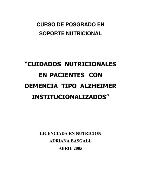 Cuidados Nutricionales de Pacientes con Demencia ... - Nutrinfo.com