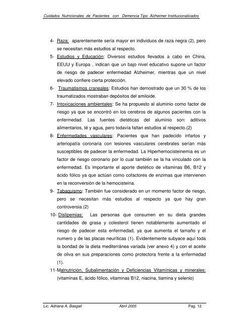 Cuidados Nutricionales de Pacientes con Demencia ... - Nutrinfo.com