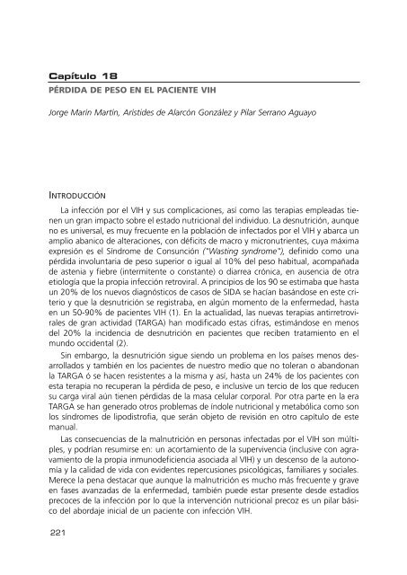 Capítulo 18. Pérdida de peso en el paciente VIH