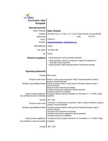 Curriculum vitae Europass
